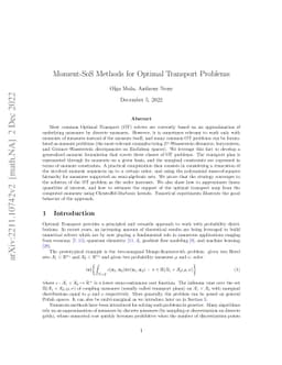 Moment-SoS Methods for Optimal Transport Problems