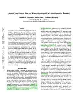 Quantifying Human Bias and Knowledge to guide ML models during Training