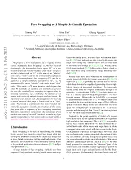 Face Swapping as A Simple Arithmetic Operation