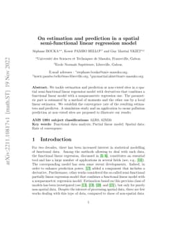 On estimation and prediction in a spatial semi-functional linear
  regression model