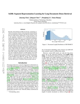SeDR: Segment Representation Learning for Long Documents Dense Retrieval