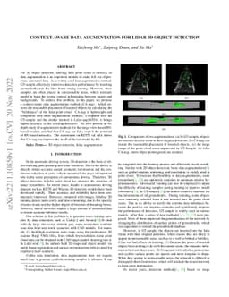 Context-Aware Data Augmentation for LIDAR 3D Object Detection