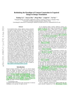 Rethinking the Paradigm of Content Constraints in Unpaired
  Image-to-Image Translation