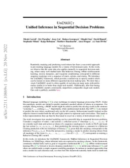 UniMASK: Unified Inference in Sequential Decision Problems