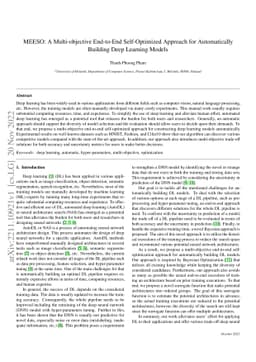 MEESO: A Multi-objective End-to-End Self-Optimized Approach for
  Automatically Building Deep Learning Models