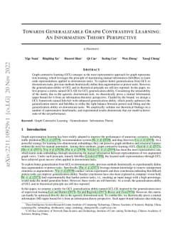 Towards Generalizable Graph Contrastive Learning: An Information Theory
  Perspective