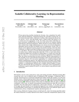 Scalable Collaborative Learning via Representation Sharing