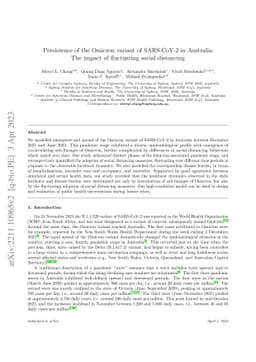 Persistence of the Omicron variant of SARS-CoV-2 in Australia: The
  impact of fluctuating social distancing