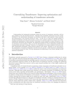 Convexifying Transformers: Improving optimization and understanding of
  transformer networks