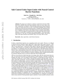 Safe Control Under Input Limits with Neural Control Barrier Functions