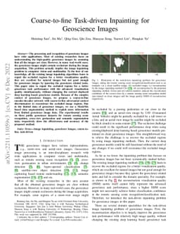 Coarse-to-fine Task-driven Inpainting for Geoscience Images