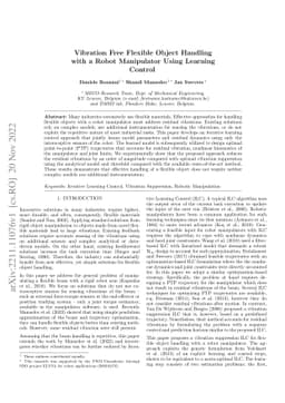 Vibration Free Flexible Object Handling with a Robot Manipulator Using
  Learning Control