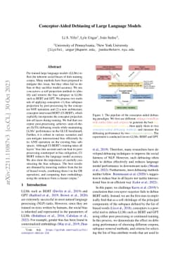 Conceptor-Aided Debiasing of Large Language Models