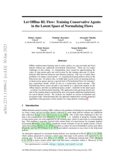 Let Offline RL Flow: Training Conservative Agents in the Latent Space of
  Normalizing Flows