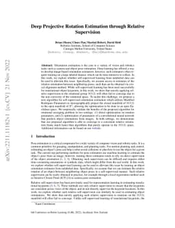 Deep Projective Rotation Estimation through Relative Supervision