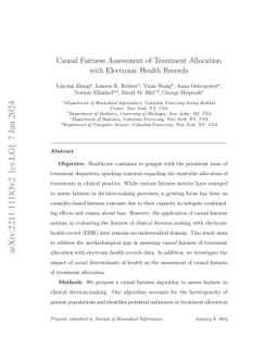 Causal Fairness Assessment of Treatment Allocation with Electronic
  Health Records