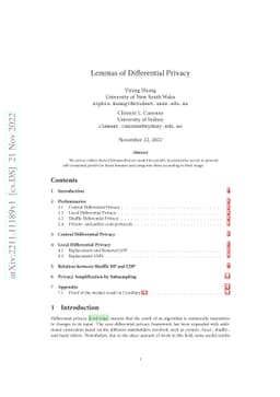 Lemmas of Differential Privacy