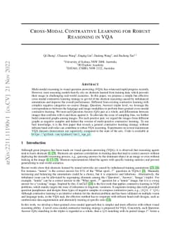 Cross-Modal Contrastive Learning for Robust Reasoning in VQA