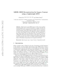 LHDR: HDR Reconstruction for Legacy Content using a Lightweight DNN