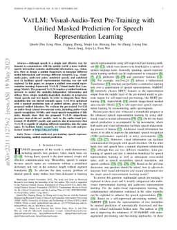 VATLM: Visual-Audio-Text Pre-Training with Unified Masked Prediction for
  Speech Representation Learning