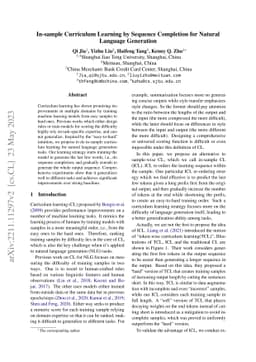 In-sample Curriculum Learning by Sequence Completion for Natural
  Language Generation
