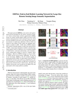 EHSNet: End-to-End Holistic Learning Network for Large-Size Remote
  Sensing Image Semantic Segmentation