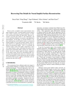 Recovering Fine Details for Neural Implicit Surface Reconstruction