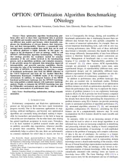 OPTION: OPTImization Algorithm Benchmarking ONtology