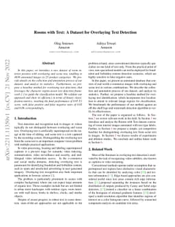 Rooms with Text: A Dataset for Overlaying Text Detection