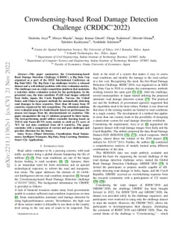 Crowdsensing-based Road Damage Detection Challenge (CRDDC-2022)