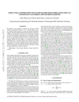 Structural Optimization of Factor Graphs for Symbol Detection via
  Continuous Clustering and Machine Learning