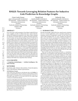 RAILD: Towards Leveraging Relation Features for Inductive Link
  Prediction In Knowledge Graphs