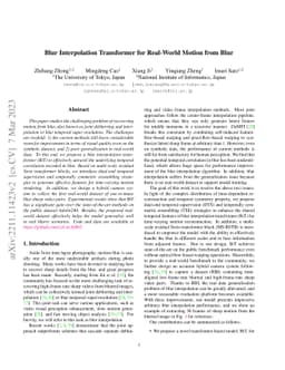 Blur Interpolation Transformer for Real-World Motion from Blur