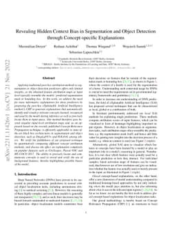 Revealing Hidden Context Bias in Segmentation and Object Detection
  through Concept-specific Explanations
