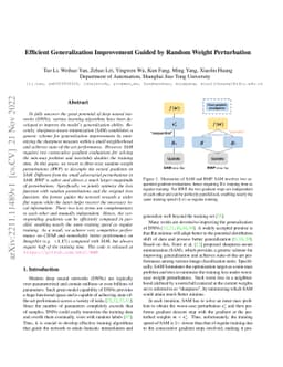 Efficient Generalization Improvement Guided by Random Weight
  Perturbation