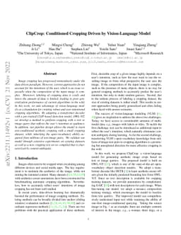 ClipCrop: Conditioned Cropping Driven by Vision-Language Model