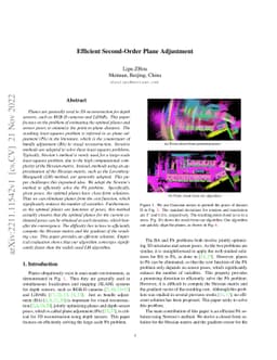 Efficient Second-Order Plane Adjustment
