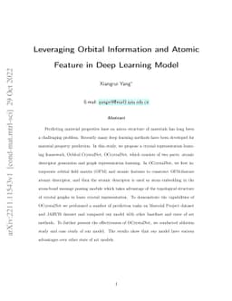 Leveraging Orbital Information and Atomic Feature in Deep Learning Model