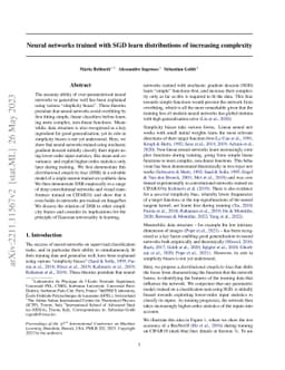 Neural networks trained with SGD learn distributions of increasing
  complexity