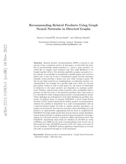 Recommending Related Products Using Graph Neural Networks in Directed
  Graphs