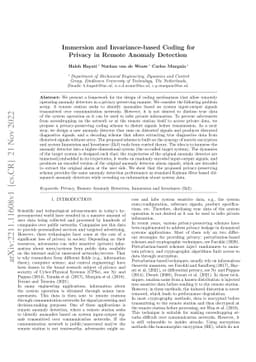 Immersion and Invariance-based Coding for Privacy in Remote Anomaly
  Detection