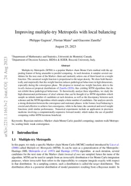 Improving multiple-try Metropolis with local balancing