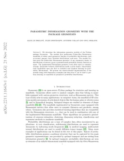 Parametric information geometry with the package Geomstats