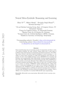 Neural Meta-Symbolic Reasoning and Learning