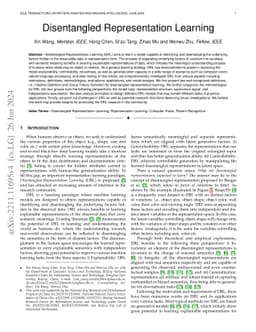 Disentangled Representation Learning