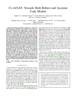 CLAWSAT: Towards Both Robust and Accurate Code Models