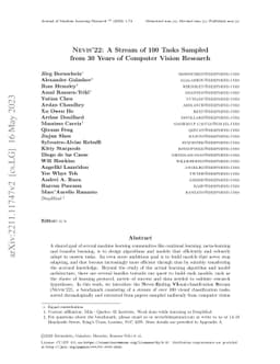 NEVIS'22: A Stream of 100 Tasks Sampled from 30 Years of Computer Vision
  Research