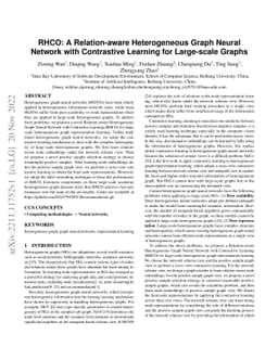 RHCO: A Relation-aware Heterogeneous Graph Neural Network with
  Contrastive Learning for Large-scale Graphs