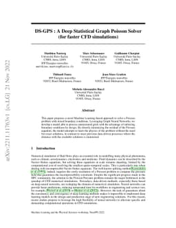 DS-GPS : A Deep Statistical Graph Poisson Solver (for faster CFD
  simulations)