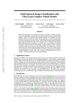 Multi-Spectral Image Classification with Ultra-Lean Complex-Valued
  Models